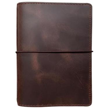 Imagem de Capa para notebook Travelers Newestor tamanho B6 em couro marrom escur