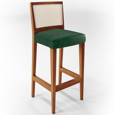 Imagem de Banqueta Alta Cozinha Zion L02 Facto Verde Musgo - LYAM DECOR