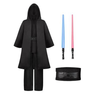 Imagem de Fantasia Hauarker Kids Jedi de Halloween com sabre de luz e capa com c