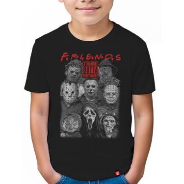Imagem de Camiseta Infantil Friends Terror - King Of Geek, Preto, 10