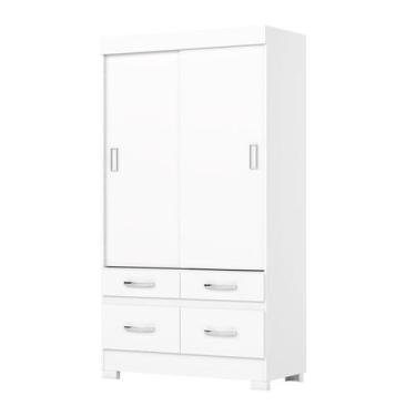 Imagem de Guarda Roupa 2 Portas de Correr BE25 Branco/Rosa Chá - Henn