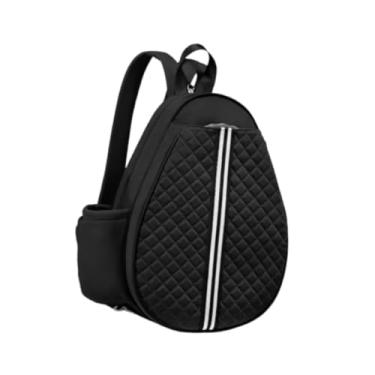 Imagem de menolana Mochila para raquete de tênis, bolsa para raquete de tênis, bolsa multifuncional impermeável acolchoada para de badminton, mochila para treino ao ar, Preto