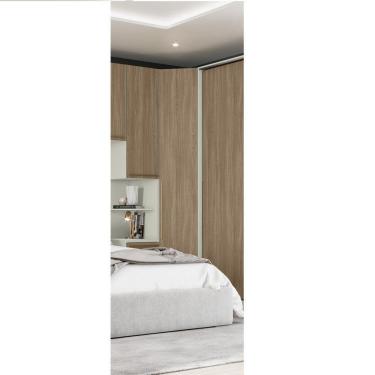 Imagem de Guarda Roupa Canto Oblíquo Modulado 01 Porta Predileto Henn Areia Hp Com Jequitibá