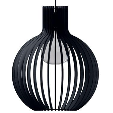 Imagem de Luminária Teto Tipo Pendente Cúpula Mdf - Completa Cor: Preta