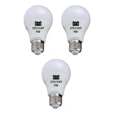 Imagem de 3 Lâmpadas Led Bulbo 9W E27 Luz Branco-Frio