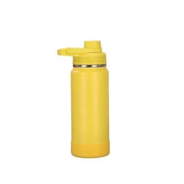 Imagem de Garrafa TéRmica Esportiva em Aço InoxidáVel com Proteção TéRmica em Silicone e AlçA Isolada, 350 ml(amalelo,800ml)