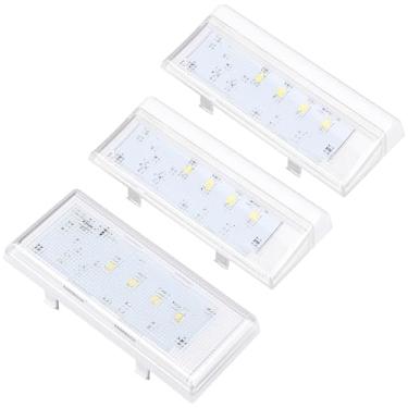 Imagem de 2 peças W10515057 e 1 peça W10515058 conjunto de luzes LED para geladeira, fácil de instalar, kit de lâmpada LED para freezer com capa, ampla compatibilidade, substituição de luz LED para geladeira
