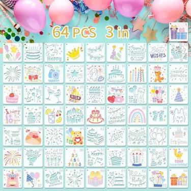 Imagem de Estênceis para pintura, pequenos estêncis reutilizáveis de 7,6 cm para artesanato, ornamento, molde de tinta, estêncil, para cartão de parede, placas de madeira, porta-copos para decoração de casa