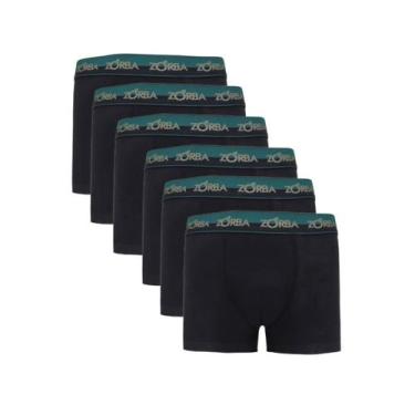 Imagem de Kit 6 Cuecas Zorba Boxer Max Algodão 702 Preto - M, Preto, M