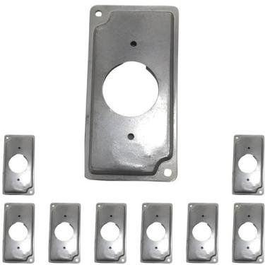 Imagem de 9 Placa Condulete 1 Polegada Alumínio 1 Tomada Redonda Sieg Furação Di