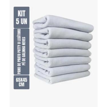 Imagem de Kit com 5 - Pano De Prato Liso - Branco - Neves Patty - Cozinha - Pint