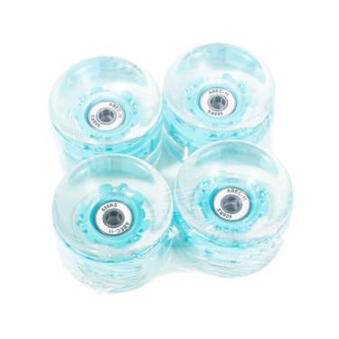 Imagem de Vaveren Rolos de skate 4x Rolos de skate usam luminosos resistentes com ABEC-9 608Rs Rolamentos transparentes Pu liso com substituição de luz, Branco