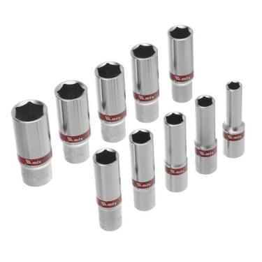Imagem de Jogo de soquete sextavado longo encaixe 3/8pol., cromo vanadio, 8-19mm