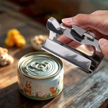 Imagem de Generic 1 abridor de latas portátil 3 em 1 e abridor de garrafas aço inoxidável prateado 7,4 x 11,3 cm