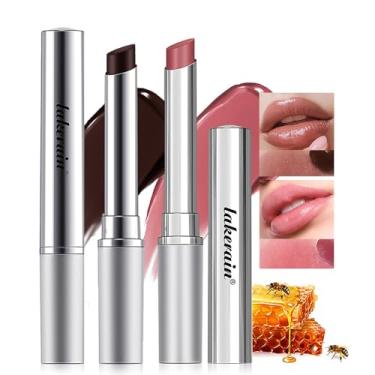 Imagem de LuckNest 2Pcs Bálsamo Labial Colorido, Batom Preto E Rosa, Bálsamo Labial Hidratante Natural Brilhante, Cor Leve E Transparente, Batom Hidratante, Maquiagem, Bálsamo Labial Para Reparação De Lábios