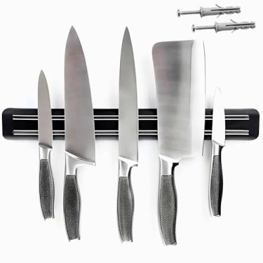 Imagem de Suporte Magnético De Parede Para Utensílios 33cm Aço Inoxidável Faqueiro Organizador Ferramentas De Metal Cutelo Porta-Faca Imantado Prático Cozinha Área Gourmet Bar Churrasqueira Oficina Barra De Imã