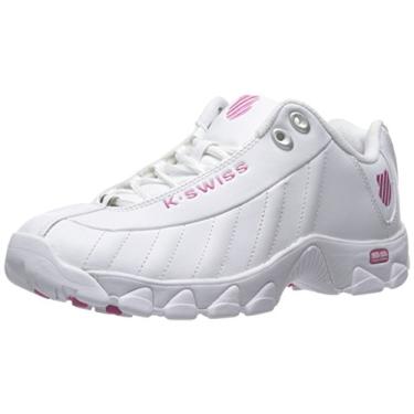 Imagem de K-Swiss Tênis feminino St329 CMF, Branco/rosa choque, 8.5