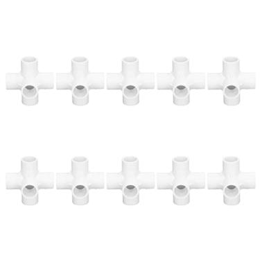 Imagem de Estink 6 Conexões de Cotovelo para Tubos de PVC, 10 Peças, Diâmetro Interno de 20mm, Junta de Canto de 90 Graus para Tubulações de Água, Móveis, Estufas e Barracas Com Alto Brilho e (Branco)
