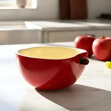 Imagem de Bowl Tigela Cumbuca Frutas Mamão Pera Abacate Limão Morango Cerâmica (Maçã)