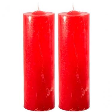 Imagem de Kit 2 Velas 7 Dias Votiva Clássica Decorativa Vermelha 15cm
