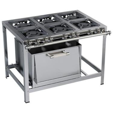Imagem de Fogão Industrial Stori Premium 6 Bocas 30x30 Forno M19 Aço Inox 430 Metalmaq Fogão Baixa Pressão