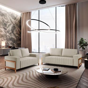 Imagem de Sofá 2x3 Lugares Verona Meu Sofá Online A302 Linho Branco