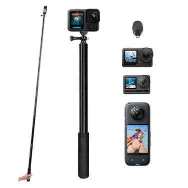 Imagem de Tripé de bastão de selfie longo invisível de 299 cm, tripé para câmera de ação, com controle remoto sem fio, compatível com GoPro, DJI Osmo Action 5/3, Insta360 X5/X4/X3 ONEX2/RS, celular e câmera de