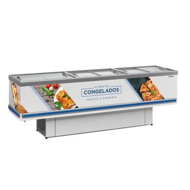 Imagem de Ilha Vidro Reto Gesv290r Gelopar Ilha 2,89m Vidro Reto Branca Adesivada 110v