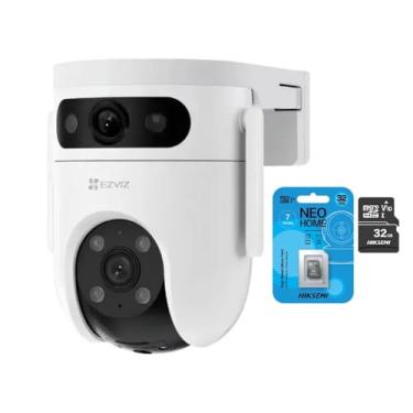 Imagem de Câmera de Segurança Wi-Fi Dupla PT H9C 2K CS-H9C-R100-8H33WKFL + MicroSD 32GB – Giro Panorâmico, Visão Ultra Nítida e Armazenamento Incluso