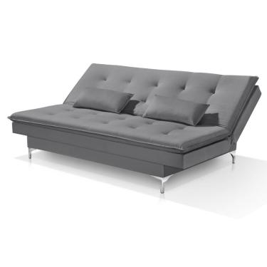Imagem de Sofá Cama Bangkok P Quartos E Salas Reclinável 2 Posições Cor cinza