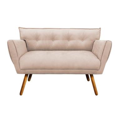 Imagem de Sofá Retrô Namoradeira Anitta Suede Bege