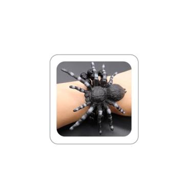 Imagem de BOOZIQ Pulseiras de aranha góticas para mulheres, pulseiras elásticas com contas empilháveis, pulseiras de aranha preta exagerada, pulseiras de bruxa, bijuterias de fantasia de Halloween, acessórios