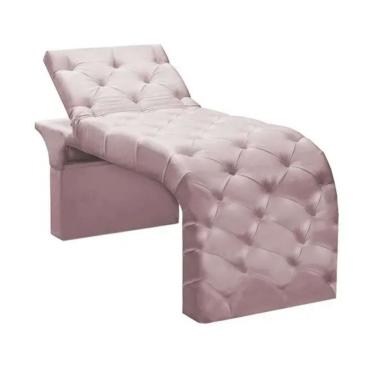 Imagem de Maca Estofada Estética Cílios Regulável Spa Veludo Larissa Cor:rosê