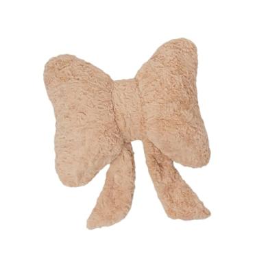 Imagem de Generic Almofada com Laço Fofo, Almofada Decorativa com Laço, Apoio para as Costas, Moderna para Sofá, de Cabeceira para Sala de Estar, Estilo Fazenda, Cáqui