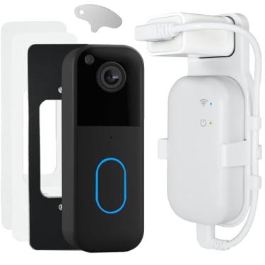 Imagem de Suporte adesivo de campainha compatível com campainha de vídeo Blink 2ª geração (novo modelo), suporte de tomada de parede compatível com núcleo de módulo Blink Sync, cabo curto, 1 pacote