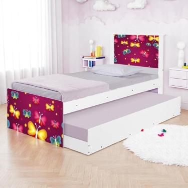 Imagem de Bi Cama Juvenil Zap Com Cabeceira Borboletas