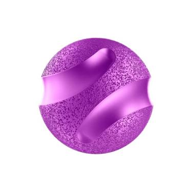 Imagem de Bola Maciça Slim Ball Stark Pet, Tamanho 70mm, Brinquedo para Cães de Grande Porte, em Borracha Resistente Atóxica, Cor Roxo Neon
