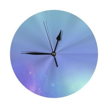 Imagem de ZERAOKE Starlight - Relógio de parede redondo moderno - silencioso sem tique-taque operado por bateria, decoração de mesa ou parede para sala de estar, quarto, escritório.