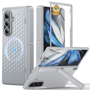 Imagem de barleycase Capa magnética para Samsung Galaxy Z Fold 7, [protetor de tela embutido] [proteção de dobradiça] [suporte] [compatível com MagSafe] capa protetora de corpo inteiro para Galaxy Z Fold 7