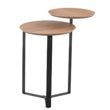 Imagem de Mesa Lateral 02 Tampos Chanfrada Pe Metal Preto Hanover Artesano Hanov