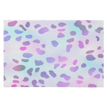 Imagem de CEBUGI Tapete de área 60 x 90 cm, macio, lavável, antiderrapante, com revestimento de borracha, estampa de leopardo, para sala de estar, quarto, decoração de casa