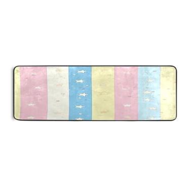 Imagem de Qilmy Tapete listrado Star Runner 183 x 61 cm, antiderrapante, antifadiga, confortável, tapetes longos, para quarto, sala de estar, banheiro, corredores, entrywa34