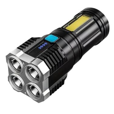 Imagem de Lanterna L-S03 com 4 Beads Light multifuncional Luz Lateral COB Longa Distância Portátil Recarregável via USB para Emergências Domésticas