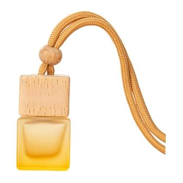 Imagem de Fenteer Frasco de vidro vazio para difusor de aromatizador de carro, frasco de perfume de 8ml para pendurar, ideal para escritório, guarda-roupa e casa, Amarelo