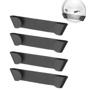 Imagem de Organizador de Tampa de Panela de Parede | Prateleira De Montagem Para Tampas Na Parede | Sem Furos Instalacao Facil | Para Cozinha Casa Restaurante Utensilios Cozinha Armario