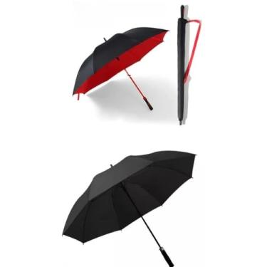 Imagem de Guarda-Chuva Grande Automático - Fibra de Vidro Blackout para Proteção UV, Reforçado para Tempestade(kit2 (vermelho+preto))