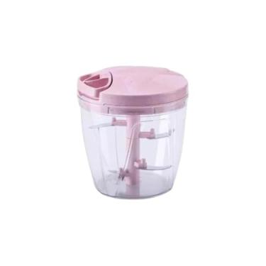 Imagem de Processador de Alimentos Manual Magic Mixer, 5 Lâminas, 900ml, Rosa, 3 em 1, Aço Inoxidável, Portátil, com Batedor e Triturador
