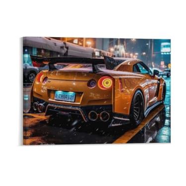 Imagem de HouLaiZhe Neon Nights R35 Sports Roadster Jdm Posters Canvas Wall Estética Sala Decoração de Parede Impressões Galeria Sala Decoração de Parede para Quarto Sala de Estar Escritório 18 x 24 polegadas