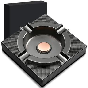 Imagem de Cinzeiros de charuto, cinzeiros de metal inquebráveis para ambientes externos para quintal/pátio/exterior/interior/sala de charutos/sala de estar