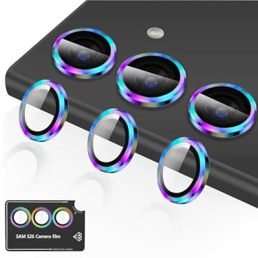 Imagem de ZXZone Protetor de lente para câmera Samsung Galaxy S26, protetores de lente individuais, vidro temperado ultrafino com borda de alumínio, compatível com capa, 1 conjunto (colorido)